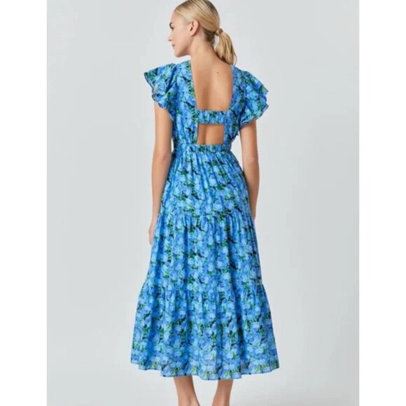 English Factory Printed Open Back Maxi Dress - Picture 2 of 12